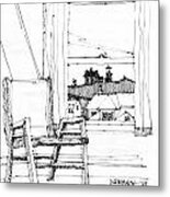 Monhegan Dawn Island Inn Metal Print