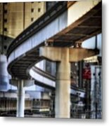 Monorail Line Crossing Over The Metal Print