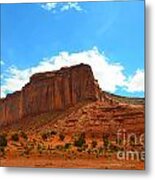 Monument Valley Rock Formation And Clouds Metal Print