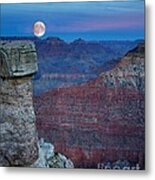 Moon Rise Grand Canyon Metal Print
