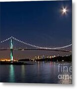 Moon Rise Over Vancouver Metal Print