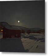 Moonlit Arctic Village Metal Print