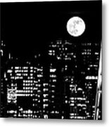 Moonrise Seattle Metal Print