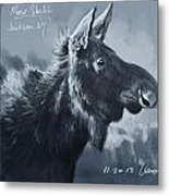 Moose Sketch Metal Print