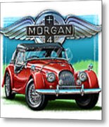 Morgan Plus 4 In Red Metal Print