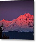 Morning Dawn On Two Of Three Sisters Mountain Tops In Oregon Metal Print