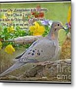 Morning Dove With Verse Metal Print