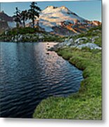 Mount Baker From Park Butte Tarn Metal Print