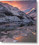 Mount Cook And Mueller Lake In Mount Metal Print