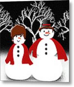 Mr And Mrs Snow 1 Metal Print