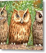 Mr. Whiskers And The Owls Metal Print