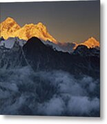 Mt Everest Lhotse And Makalu Nepal Metal Print