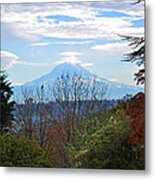 Mt Rainier From Corban University Metal Print