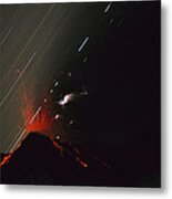 Mt Ruapehu Eruption Time Exposure New Metal Print