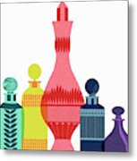 Multicolor Perfume Bottles Metal Print