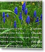 Muscari And Poem Metal Print