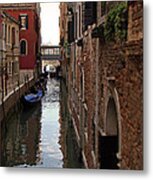 Venice Narrow Waterway Metal Print