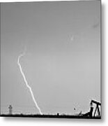 Nature - Power And Oil In Black And White Metal Print