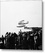 Navy Fighter Airplane Launch Metal Print