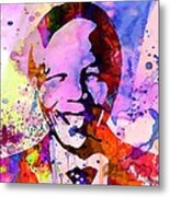 Nelson Mandela Watercolor Metal Print