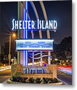 Shelter Island Neon Sign San Diego California Metal Print