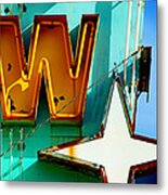 Neon W - The West Theater Metal Print
