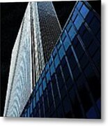 New York Black And Blue Metal Print