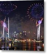 New York City Fireworks Show Metal Print