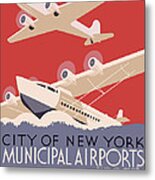 New York City Municipal Airports Metal Print