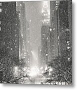 New York City - Winter Night Overlooking The Chrysler Building Metal Print