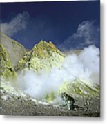 New Zealand, Steam And Sulfur In Metal Print