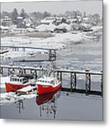 Newburyport In Winter Metal Print