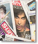 Newspaper Tributes To Prince Following His Passing Metal Print