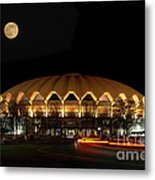 Night And Moon Wvu Basketball Arena Metal Print