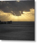 Nightfall At The Needles Point In The Isle Of Wight Metal Print