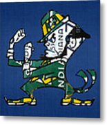 Notre Dame Fighting Irish Leprechaun Vintage Indiana License Plate Art Metal Print