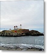 Nubble Lighthouse In Early Winter Metal Print