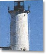 Nubble Lighthouse Maine Painterly Effect Metal Print