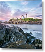 Nubble Sunset Metal Print