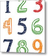 Numbers 123 Metal Print
