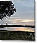 Oak Island Lighthouse From Caswell Metal Print