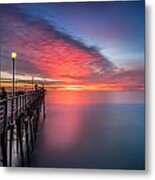 Oceanside Pier Sunset 16 Metal Print