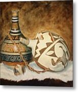 Oil Painting - Indian Pots Metal Print