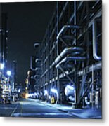 Oil Refinery, Chemical & Petrochemical Metal Print