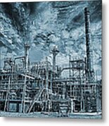 Oil Refinery In High Definition Metal Print