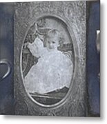 Old Baby Silver Rattle Cup Triptych Metal Print