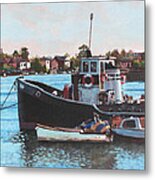 Old Boats Moored At St Denys Southampton Metal Print