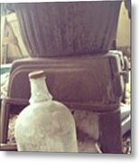 Old Bottles And Potbelly Stoves Metal Print