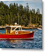New England Vintage Red Cabin Cruiser Metal Print