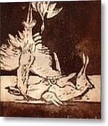 Old Masters Still Life - With Great Bittern Duck Rabbit - Nature Morte - Natura Morta - Still Life Metal Print